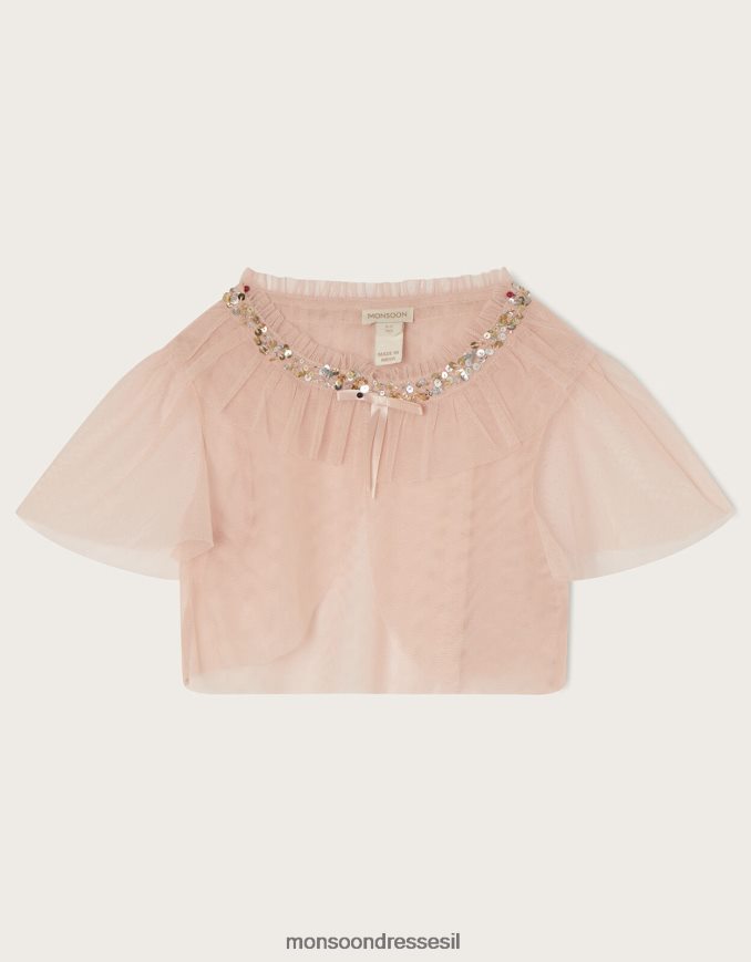 הַלבָּשָׁה Monsoon מעיל שכמיית טול קצר של land of wonder וָרוֹד ילדה HTJ0TZ1877