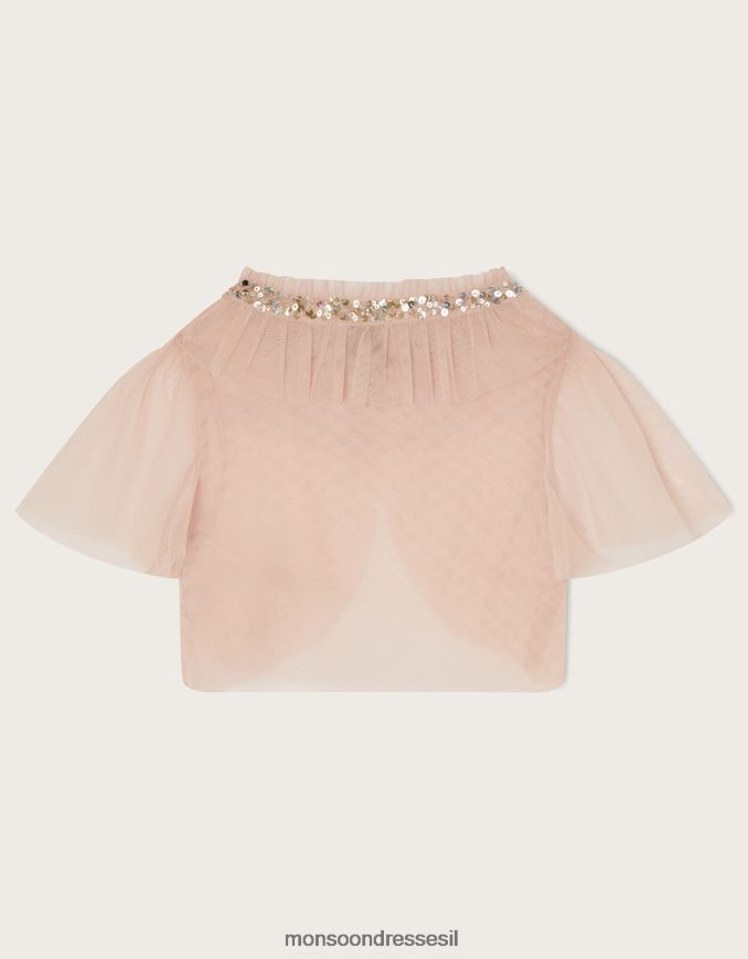 הַלבָּשָׁה Monsoon מעיל שכמיית טול קצר של land of wonder וָרוֹד ילדה HTJ0TZ1877