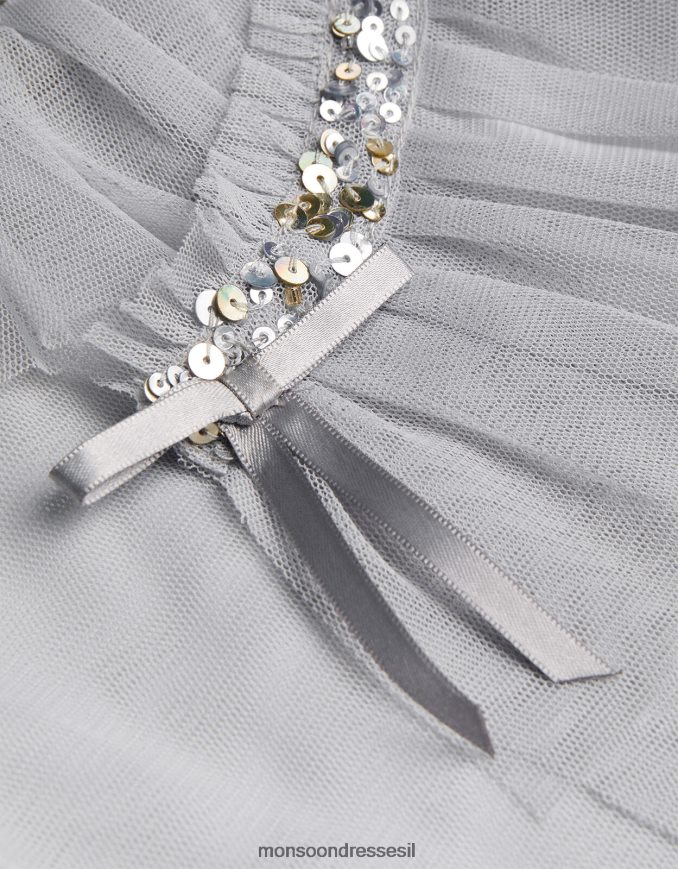 הַלבָּשָׁה Monsoon מעיל שכמיית טול קצר של land of wonder אפור ילדה HTJ0TZ1878