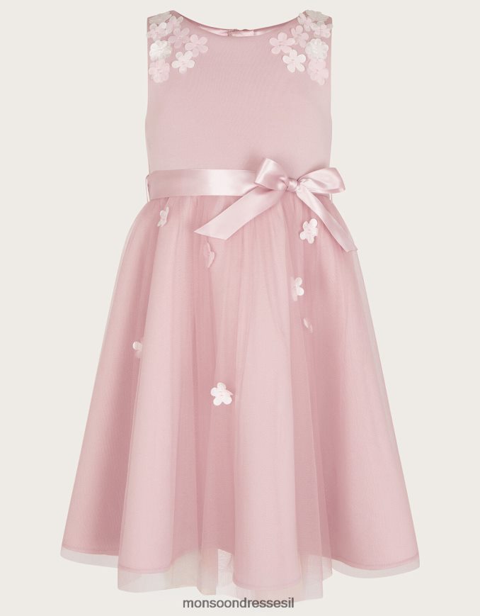 הַלבָּשָׁה Monsoon שמלת צלילה תלת מימדית של layla וָרוֹד ילדה HTJ0TZ1937