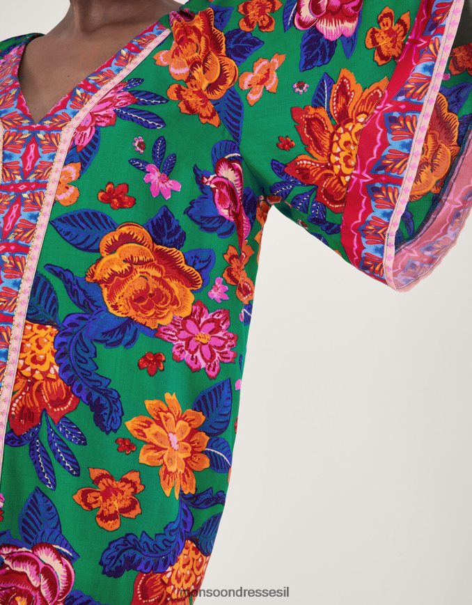 הַלבָּשָׁה Monsoon טופ הדפס פרחוני ב-lenzing ecovero תפוז נשים HTJ0TZ105