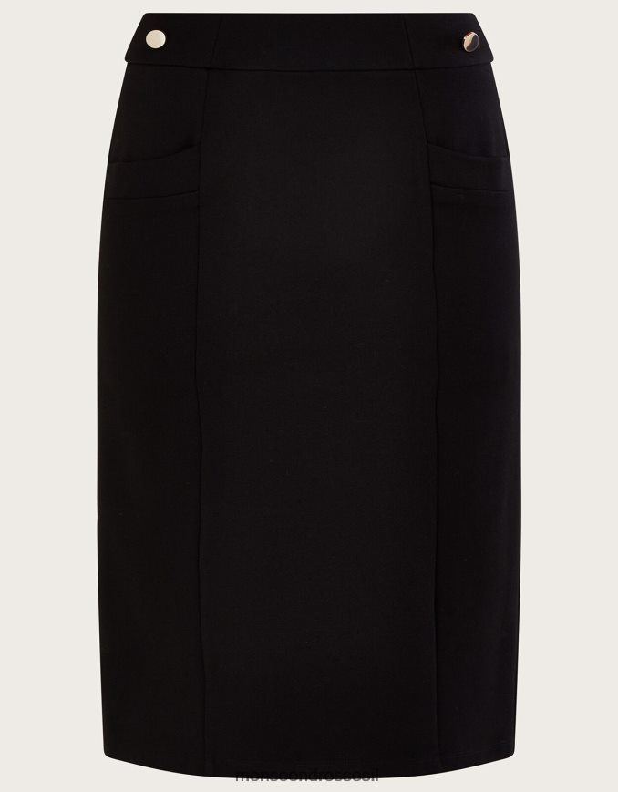 הַלבָּשָׁה Monsoon חצאית עיפרון פונטה עם lenzing ecovero שָׁחוֹר נשים HTJ0TZ1124