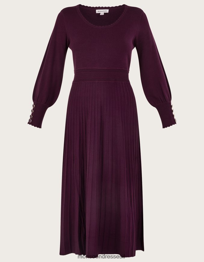 הַלבָּשָׁה Monsoon שמלת צווארון סקופ עם lenzing ecovero יין אדום) נשים HTJ0TZ133