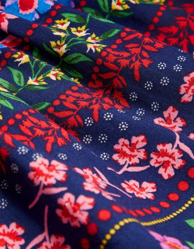 הַלבָּשָׁה Monsoon שמלה בהדפס פסים פרחוני ב-lenzing ecovero כחול (צי) ילדה HTJ0TZ1814