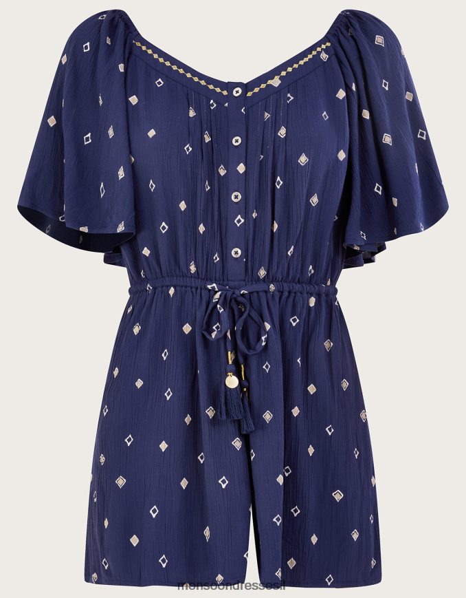 הַלבָּשָׁה Monsoon רומפר עם הדפס מוטיב ב-lenzing ecovero כחול (צי) נשים HTJ0TZ186