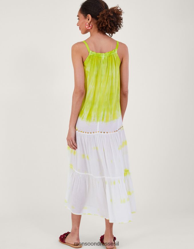 הַלבָּשָׁה Monsoon שמלת מקסי מעונבת ב-lenzing ecovero צהוב נשים HTJ0TZ208