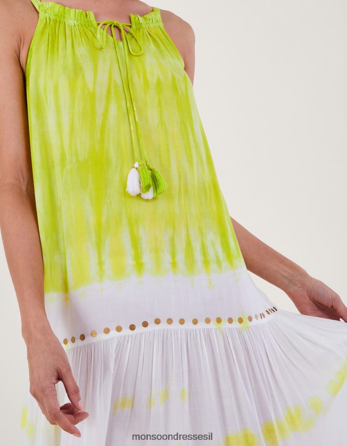 הַלבָּשָׁה Monsoon שמלת מקסי מעונבת ב-lenzing ecovero צהוב נשים HTJ0TZ208