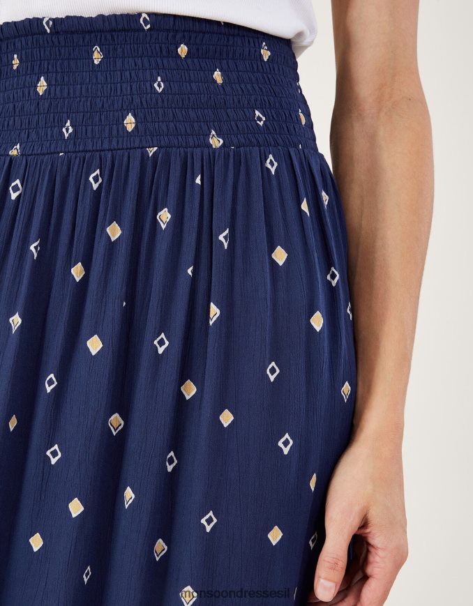 הַלבָּשָׁה Monsoon חצאית מקסי בהדפס מוטיב ב-lenzing ecovero כחול (צי) נשים HTJ0TZ217