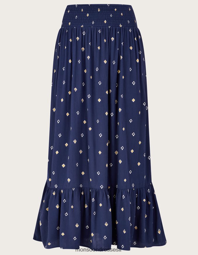 הַלבָּשָׁה Monsoon חצאית מקסי בהדפס מוטיב ב-lenzing ecovero כחול (צי) נשים HTJ0TZ217