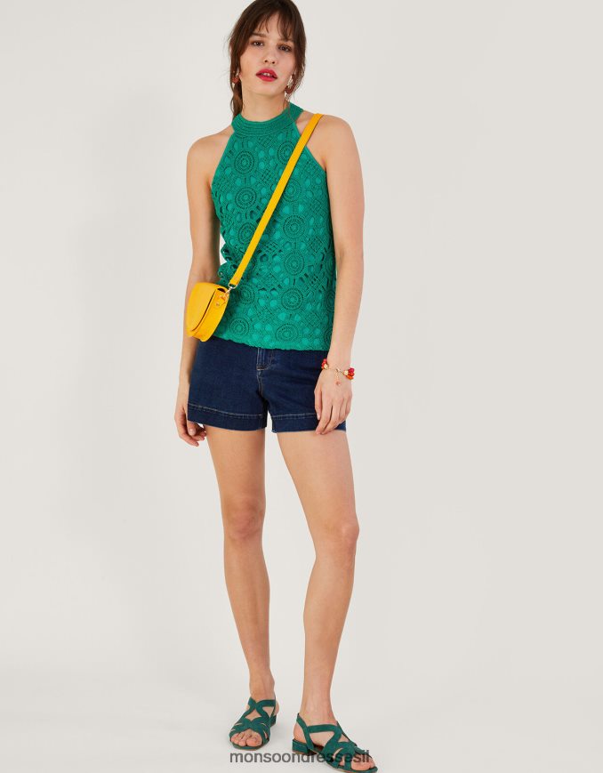 הַלבָּשָׁה Monsoon טופ קרושה ללא שרוולים עם lenzing ecovero ירוק נשים HTJ0TZ247