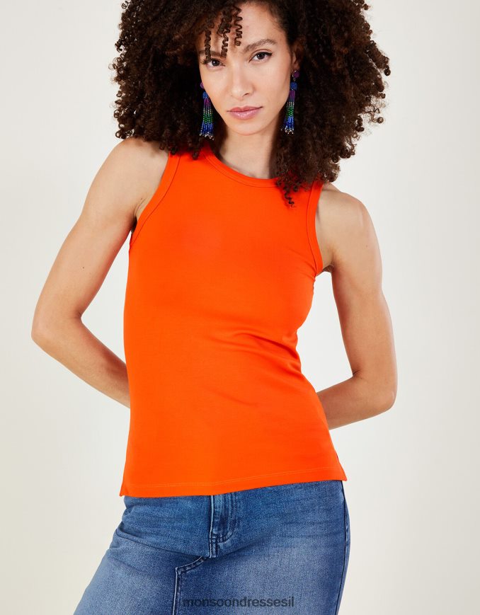 הַלבָּשָׁה Monsoon גופיית ג'רסי קאמי עם lenzing ecovero תפוז נשים HTJ0TZ249