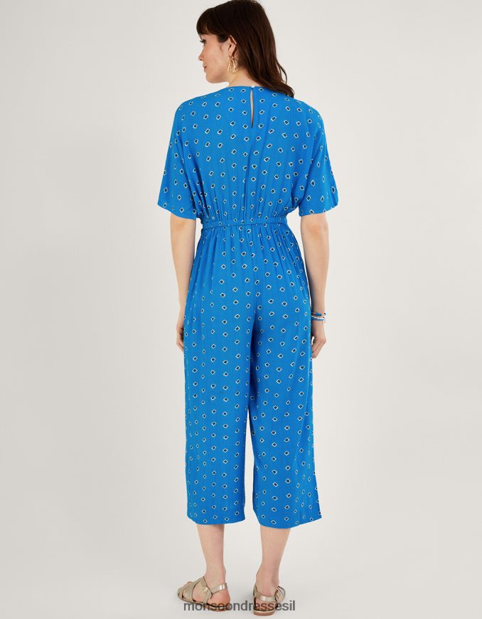 הַלבָּשָׁה Monsoon סרבל בהדפס יהלומים ב-lenzing ecovero כְּחוֹל נשים HTJ0TZ268