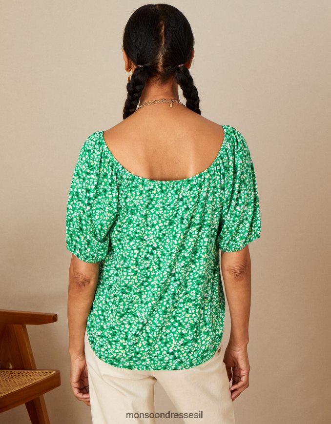 הַלבָּשָׁה Monsoon טופ ג'רסי עם lenzing ecovero ירוק נשים HTJ0TZ2788