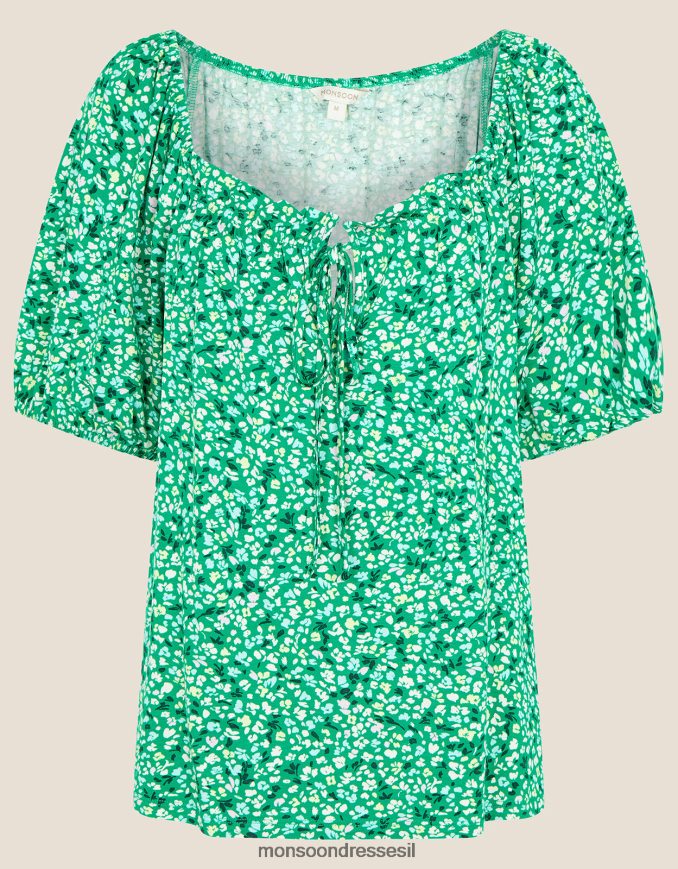 הַלבָּשָׁה Monsoon טופ ג'רסי עם lenzing ecovero ירוק נשים HTJ0TZ2788