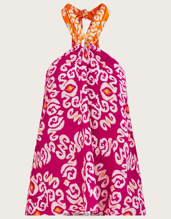 הַלבָּשָׁה Monsoon טבעת קמי בהדפס בנדהאני ב-lenzing ecovero וָרוֹד נשים HTJ0TZ278