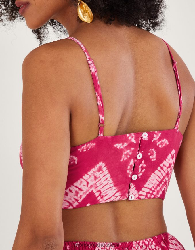 הַלבָּשָׁה Monsoon שמלת מקסי בהדפס בנדאני צבע ב-lenzing ecovero וָרוֹד נשים HTJ0TZ318