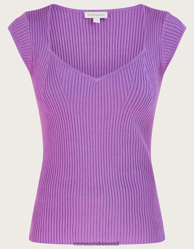 הַלבָּשָׁה Monsoon עליונית שרוול כובע צלעות עם lenzing ecovero סָגוֹל נשים HTJ0TZ375