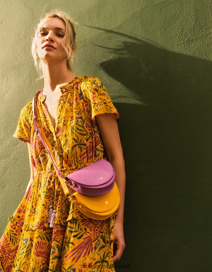 הַלבָּשָׁה Monsoon שמלה בהדפס פרחים ודקלים ב-lenzing ecovero צהוב נשים HTJ0TZ379