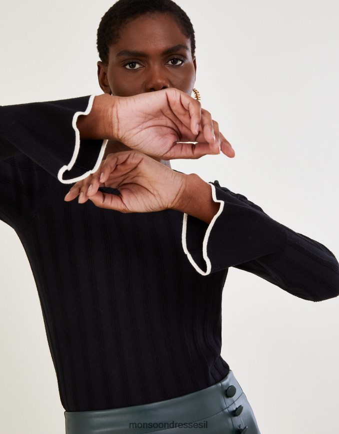 הַלבָּשָׁה Monsoon מגשר מצולע חכם עם lenzing ecovero שָׁחוֹר נשים HTJ0TZ411