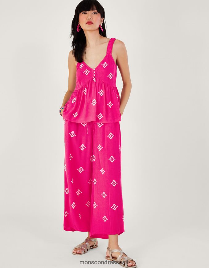 הַלבָּשָׁה Monsoon קמי רקום במוטיב ב-lenzing ecovero וָרוֹד נשים HTJ0TZ455