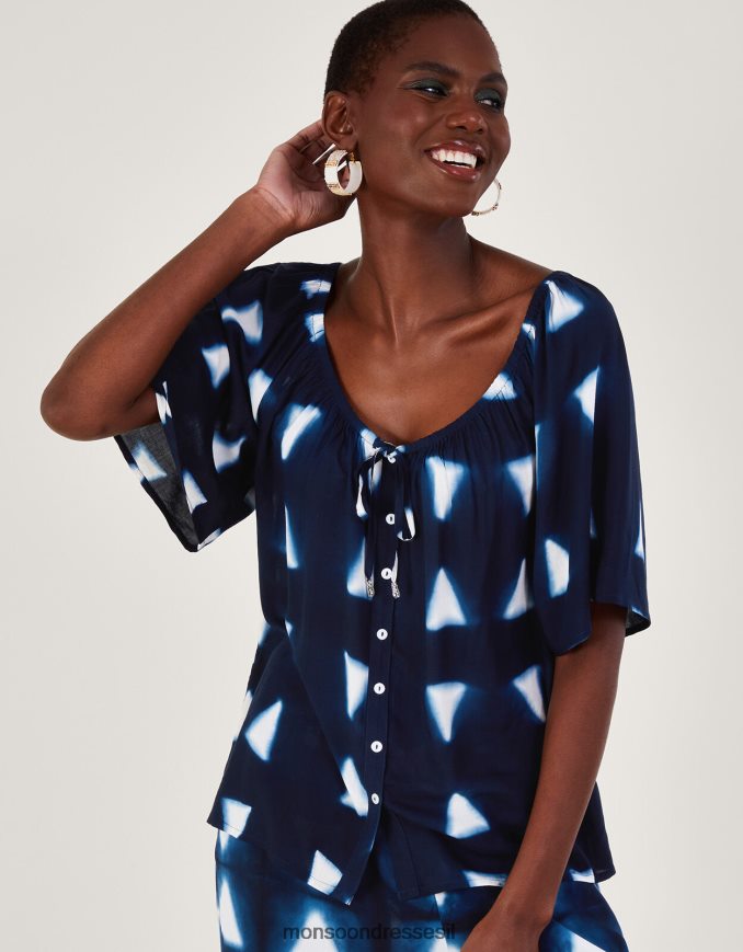 הַלבָּשָׁה Monsoon טופ משולש בטיק ב-lenzing ecovero כחול (צי) נשים HTJ0TZ476