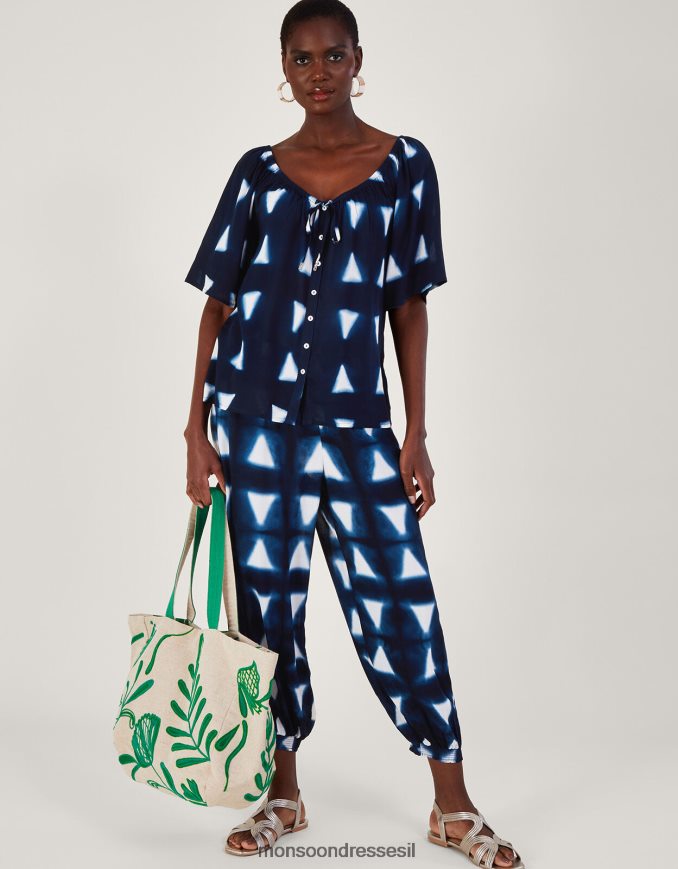 הַלבָּשָׁה Monsoon טופ משולש בטיק ב-lenzing ecovero כחול (צי) נשים HTJ0TZ476