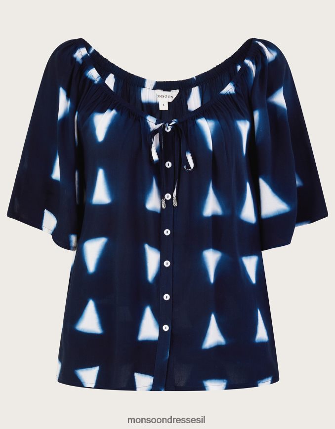 הַלבָּשָׁה Monsoon טופ משולש בטיק ב-lenzing ecovero כחול (צי) נשים HTJ0TZ476