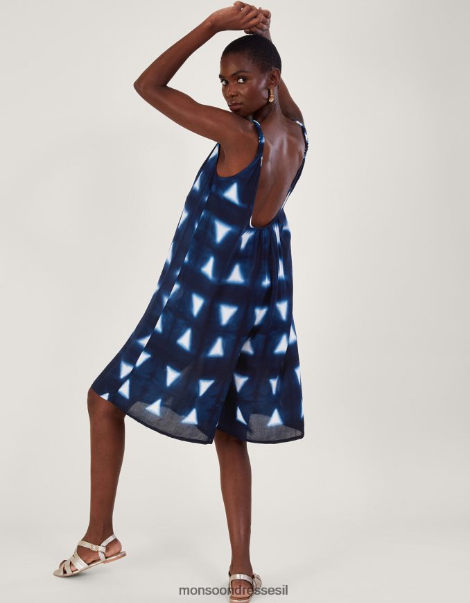 הַלבָּשָׁה Monsoon רומפר משולש צבע בטיק ב-lenzing ecovero כחול (צי) נשים HTJ0TZ493