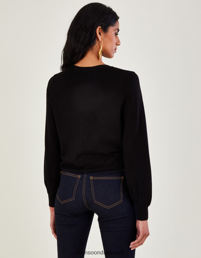 הַלבָּשָׁה Monsoon קרדיגן קפלים עם lenzing ecovero שָׁחוֹר נשים HTJ0TZ537