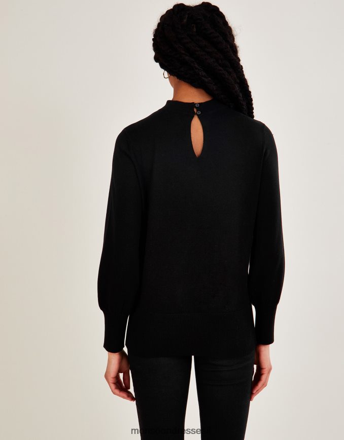 הַלבָּשָׁה Monsoon מגשר צוואר טוויסט עם lenzing ecovero שָׁחוֹר נשים HTJ0TZ554