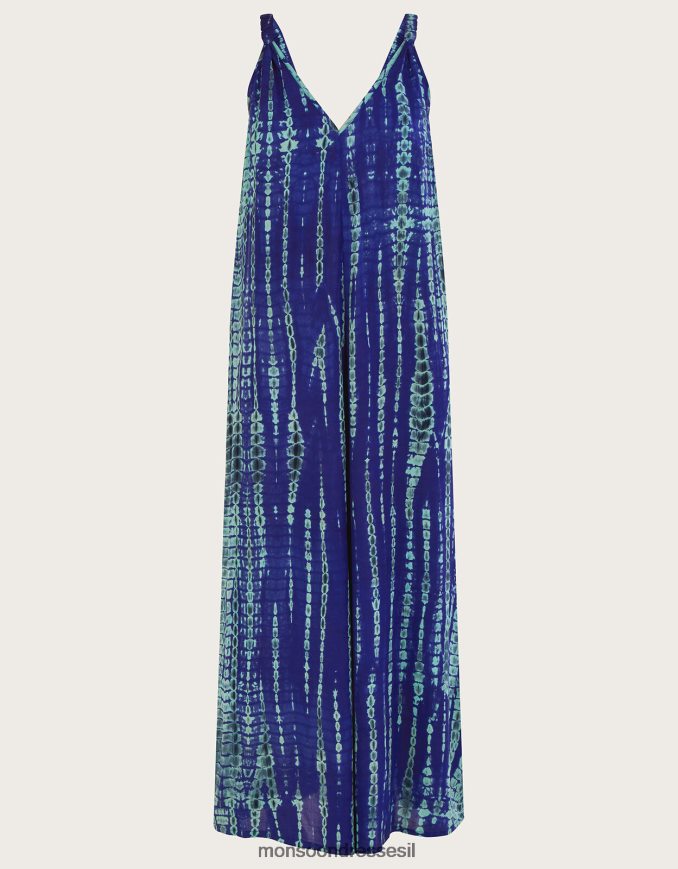 הַלבָּשָׁה Monsoon סרבל קשירה לרגליים רחבות ב-lenzing ecovero כְּחוֹל נשים HTJ0TZ576