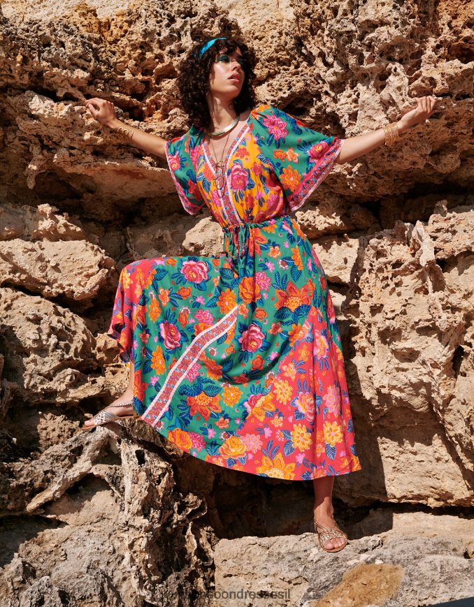 הַלבָּשָׁה Monsoon שמלה מנוגדת בהדפס פרחוני ב-lenzing ecovero תפוז נשים HTJ0TZ600