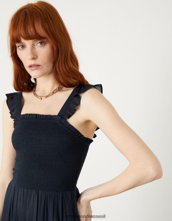 הַלבָּשָׁה Monsoon סרבל רצועת סלסול אודם ב-lenzing ecovero כחול (צי) נשים HTJ0TZ639