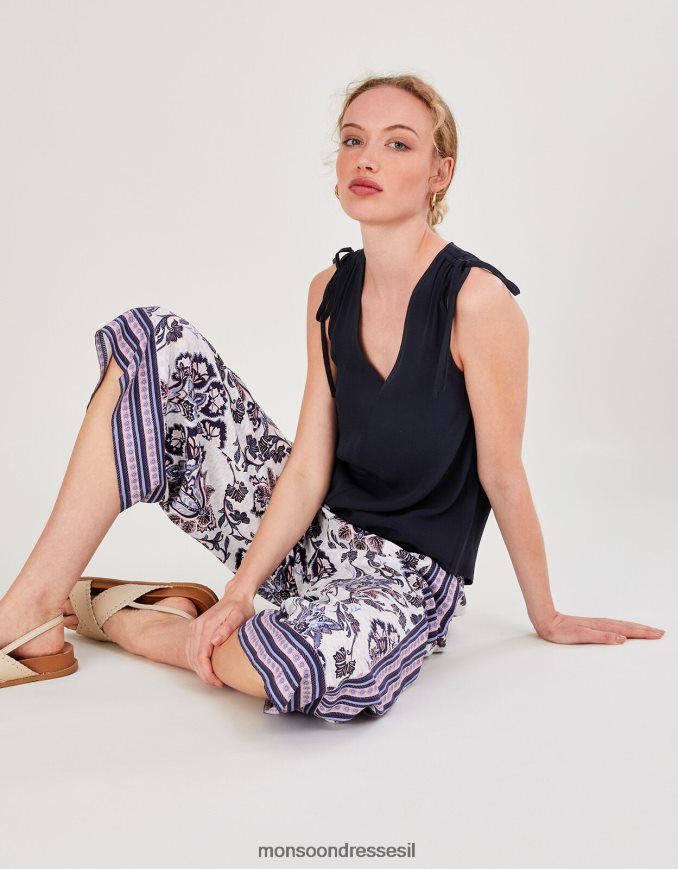 הַלבָּשָׁה Monsoon גופיית ניילה ללא שרוולים עם lenzing ecovero כחול (צי) נשים HTJ0TZ706