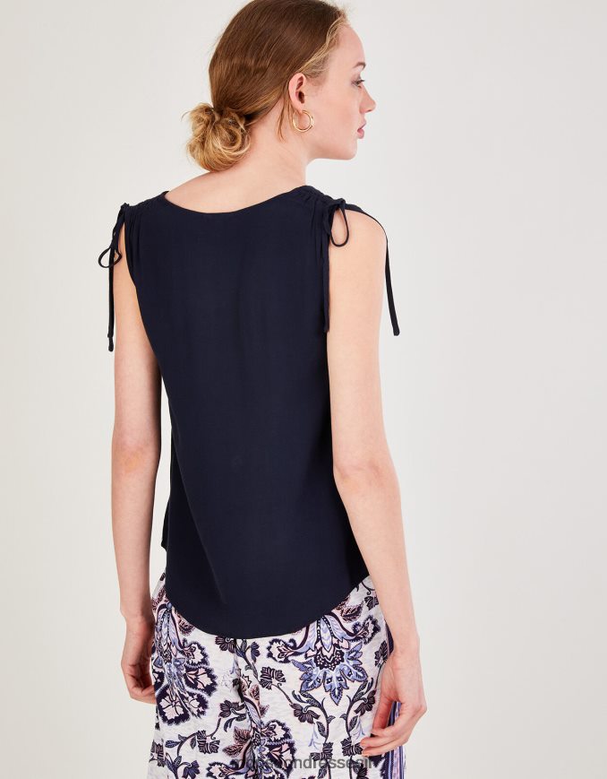 הַלבָּשָׁה Monsoon גופיית ניילה ללא שרוולים עם lenzing ecovero כחול (צי) נשים HTJ0TZ706