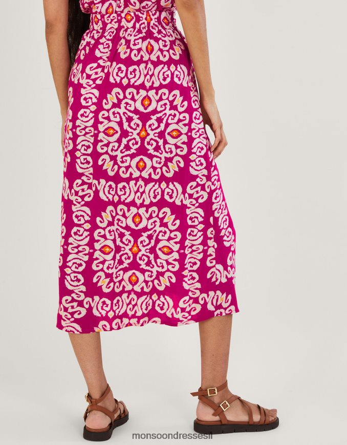 הַלבָּשָׁה Monsoon חצאית סרונג בהדפס בנדהאני ב-lenzing ecovero וָרוֹד נשים HTJ0TZ717