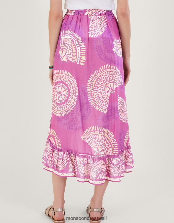 הַלבָּשָׁה Monsoon חצאית מעטפת מדומה ב-lenzing ecovero סגול (לילך) נשים HTJ0TZ76