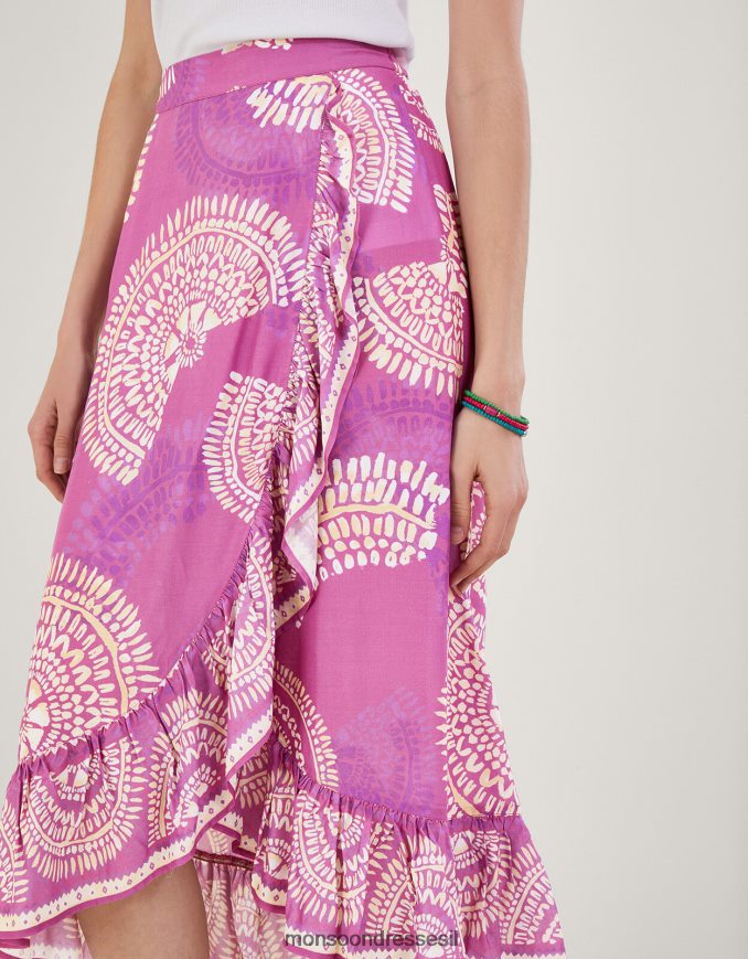 הַלבָּשָׁה Monsoon חצאית מעטפת מדומה ב-lenzing ecovero סגול (לילך) נשים HTJ0TZ76