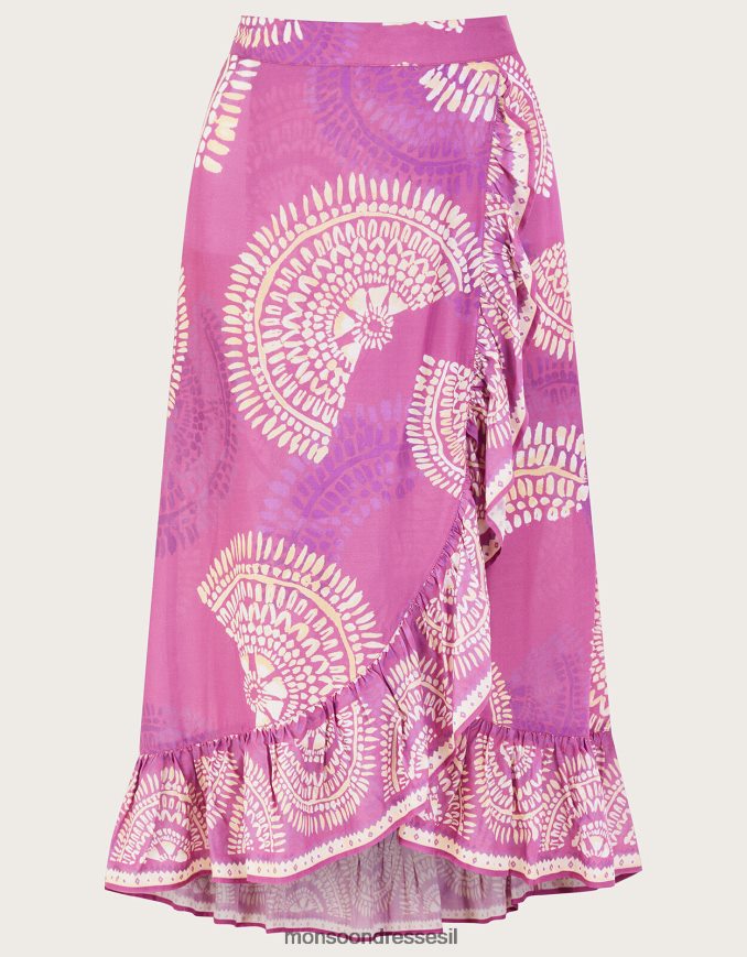 הַלבָּשָׁה Monsoon חצאית מעטפת מדומה ב-lenzing ecovero סגול (לילך) נשים HTJ0TZ76