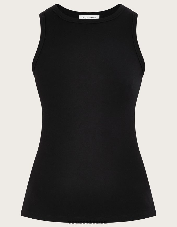 הַלבָּשָׁה Monsoon גופיית ג'רסי קאמי עם lenzing ecovero שָׁחוֹר נשים HTJ0TZ848