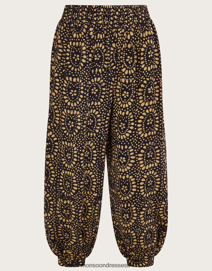 הַלבָּשָׁה Monsoon מכנסי הרמון בהדפס בטיק ב-lenzing ecovero שָׁחוֹר נשים HTJ0TZ855