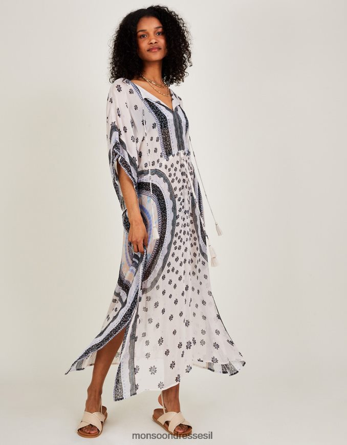 הַלבָּשָׁה Monsoon הדפס עיגול מקסי קפטן ב-lenzing ecovero שֶׁנהָב נשים HTJ0TZ862