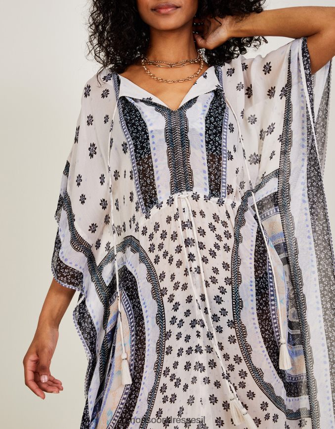 הַלבָּשָׁה Monsoon הדפס עיגול מקסי קפטן ב-lenzing ecovero שֶׁנהָב נשים HTJ0TZ862