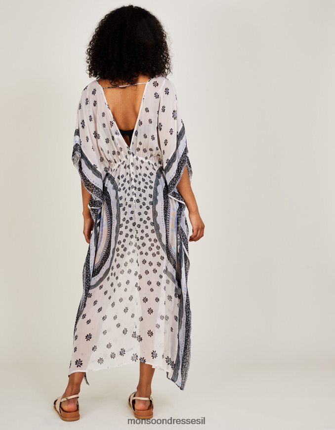 הַלבָּשָׁה Monsoon הדפס עיגול מקסי קפטן ב-lenzing ecovero שֶׁנהָב נשים HTJ0TZ862