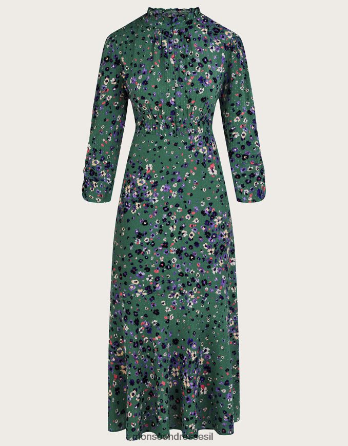 הַלבָּשָׁה Monsoon שמלת חולצה בהדפס פריחה עם lenzing ecovero ירוק נשים HTJ0TZ891