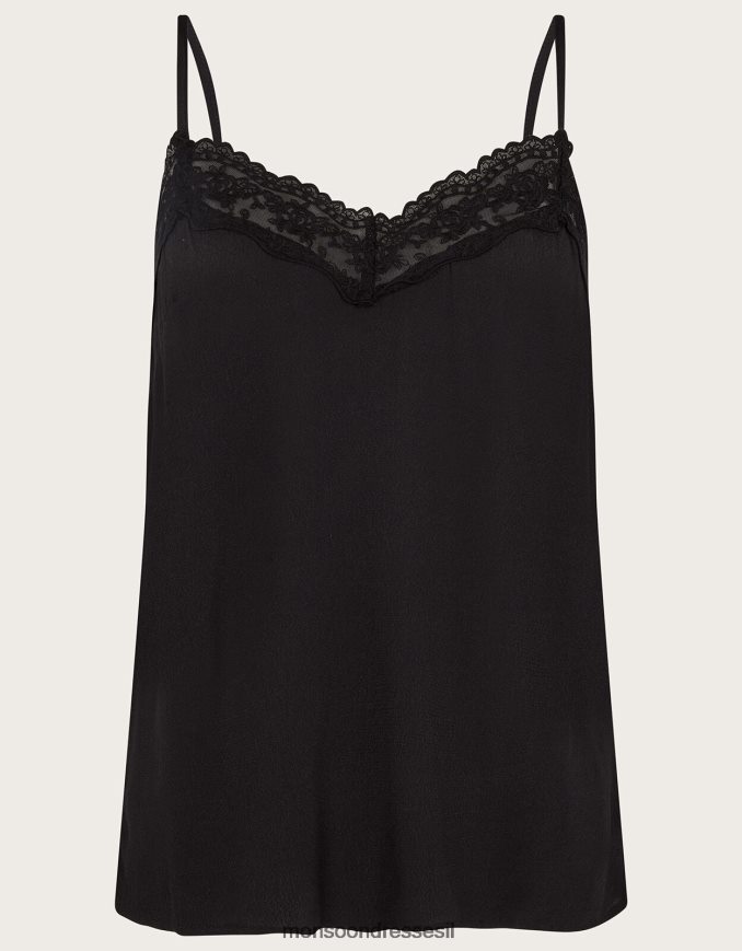 הַלבָּשָׁה Monsoon טופ קמי תחרה קלרה עם lenzing ecovero שָׁחוֹר נשים HTJ0TZ892