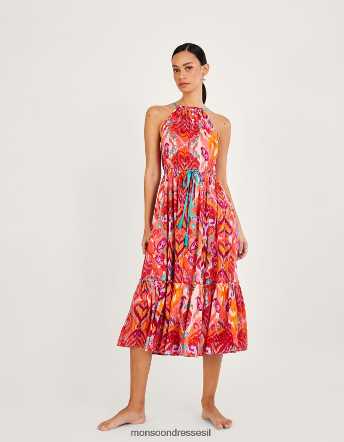 הַלבָּשָׁה Monsoon שמלת מיידי בהדפס פייזלי עם הדפס בצורת lenzing ecovero וָרוֹד נשים HTJ0TZ962