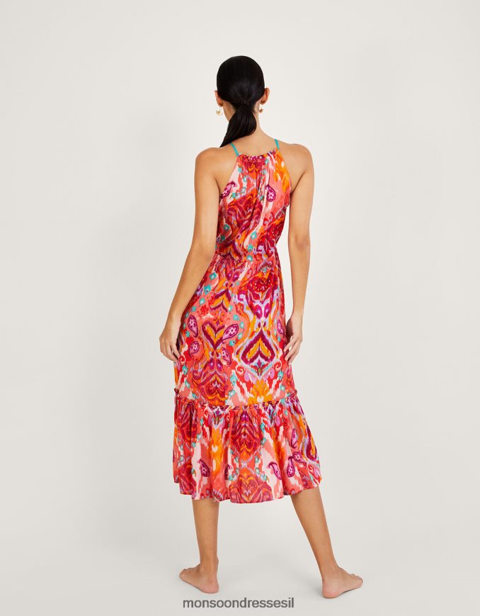 הַלבָּשָׁה Monsoon שמלת מיידי בהדפס פייזלי עם הדפס בצורת lenzing ecovero וָרוֹד נשים HTJ0TZ962