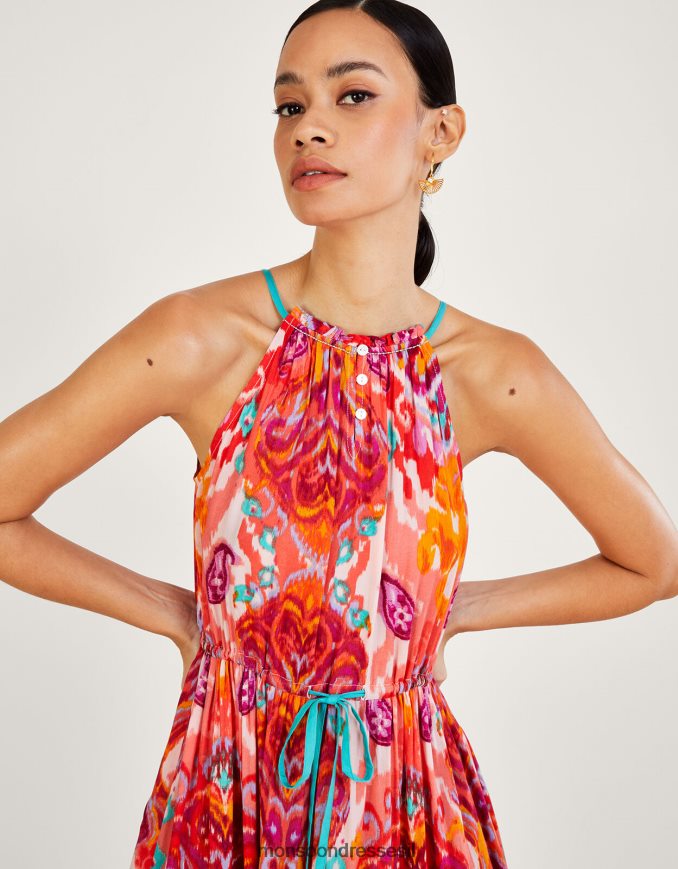 הַלבָּשָׁה Monsoon שמלת מיידי בהדפס פייזלי עם הדפס בצורת lenzing ecovero וָרוֹד נשים HTJ0TZ962