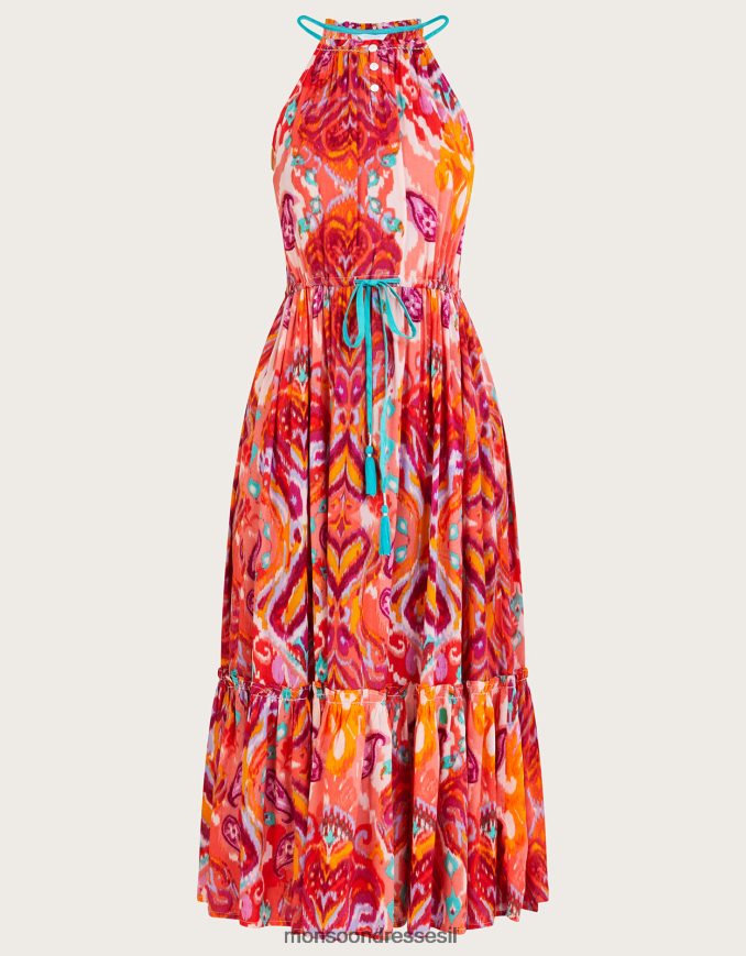 הַלבָּשָׁה Monsoon שמלת מיידי בהדפס פייזלי עם הדפס בצורת lenzing ecovero וָרוֹד נשים HTJ0TZ962